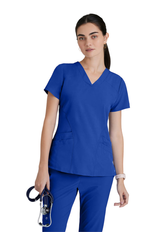 Women's V-Neck Pulse Scrub Top - 5106 - Cobalt