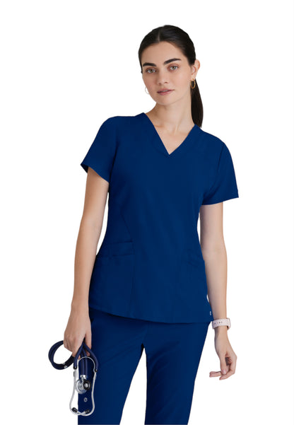 Women's V-Neck Pulse Scrub Top - 5106 - Indigo (Navy)