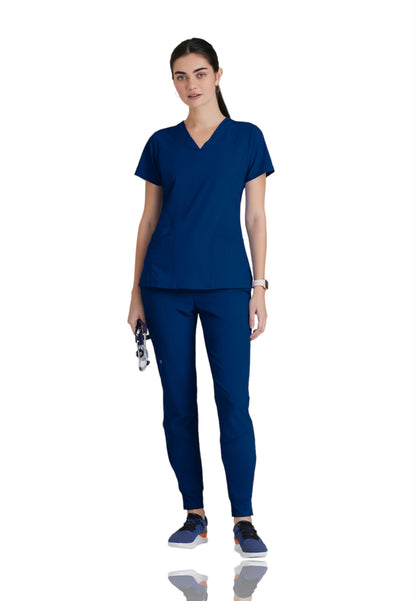 Women's V-Neck Pulse Scrub Top - 5106 - Indigo (Navy)