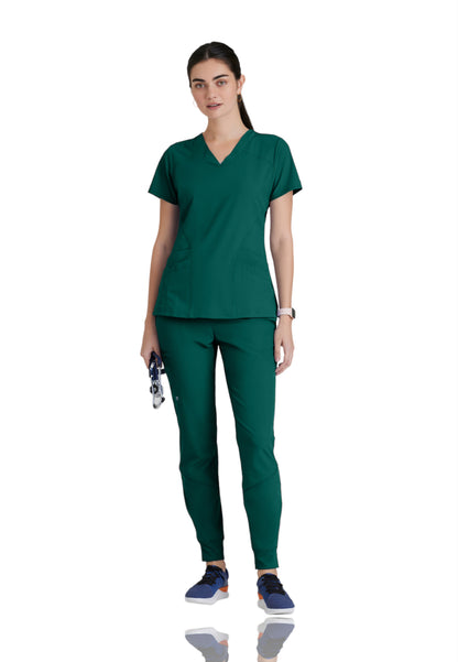 Women's V-Neck Pulse Top - 5106 - Hunter Green