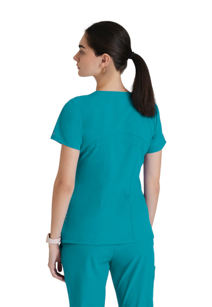 Women's V-Neck Pulse Scrub Top - 5106 - Teal