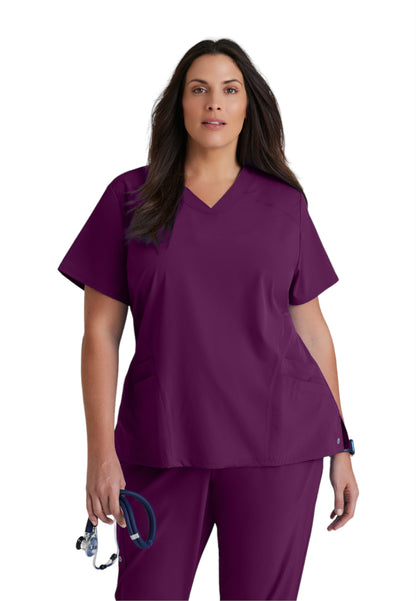 Women's V-Neck Pulse Scrub Top - 5106 - Wine