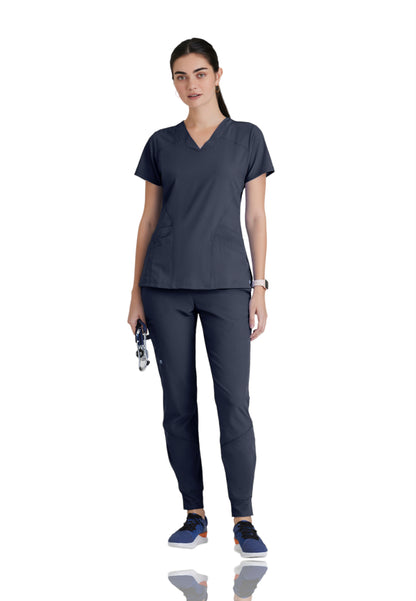 Women's V-Neck Pulse Scrub Top - 5106 - Steel