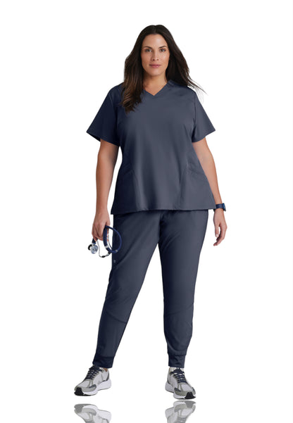 Women's V-Neck Pulse Top - 5106 - Steel