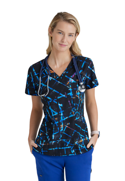 Women's V-Neck Thrive Scrub Top - 5107 - Arcade Dreams