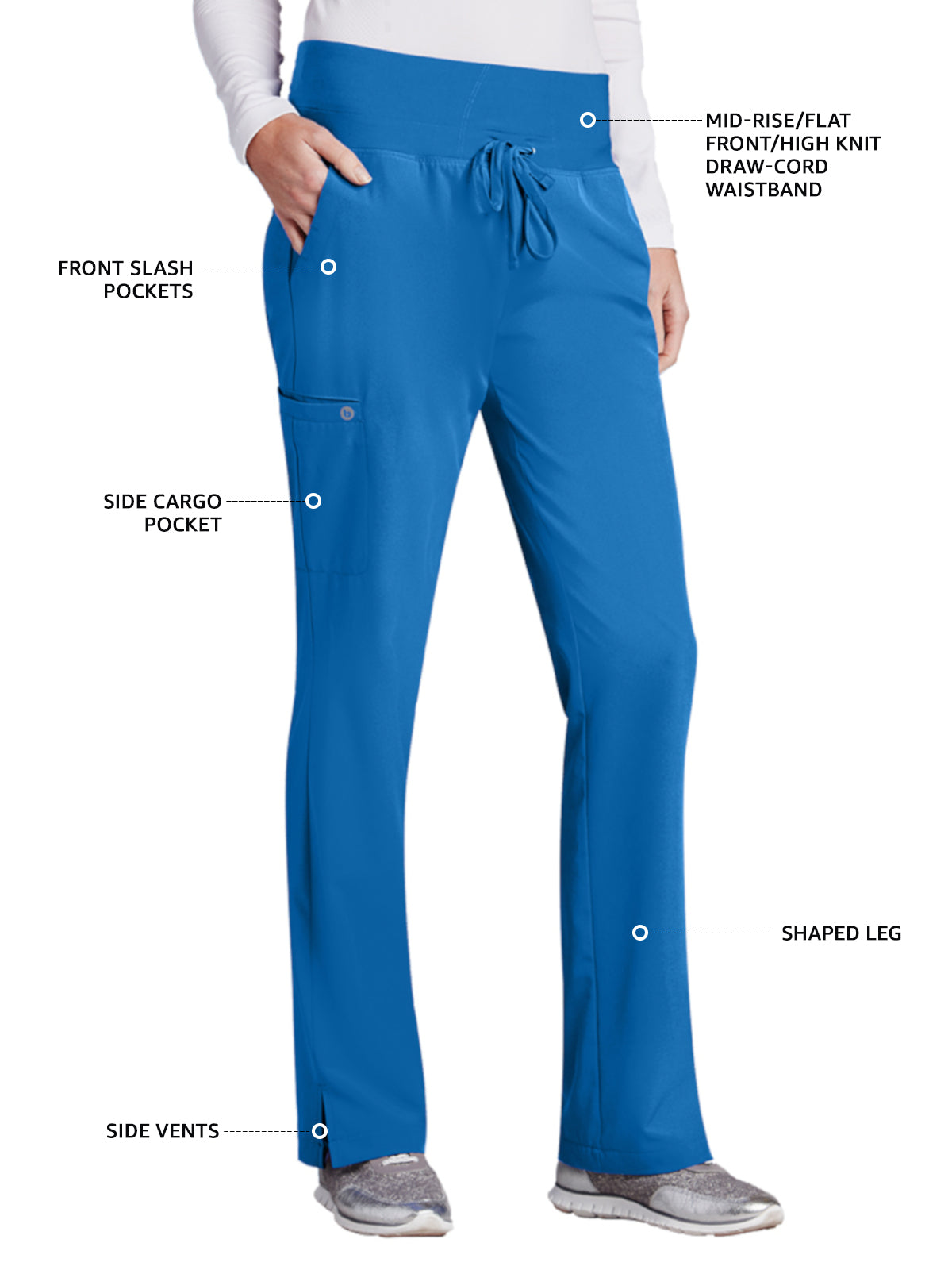 Women's Cargo Pocket Stride Scrub Pant - 5206 - New Royal