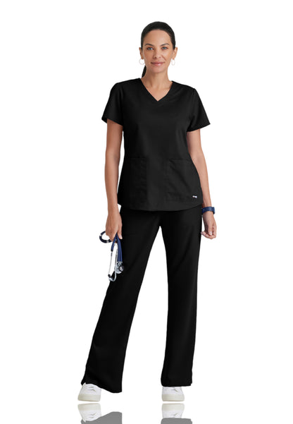 Women's V-Neck Aubrey Scrub Top - 71166 - Black