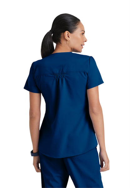 Women's V-Neck Aubrey Scrub Top - 71166 - Indigo (Navy)