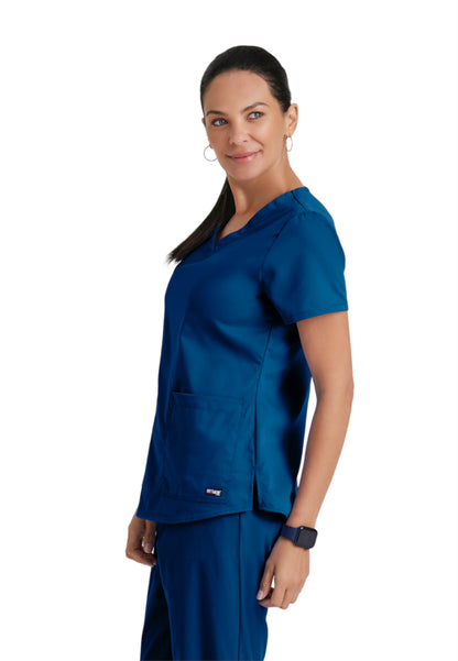 Women's V-Neck Aubrey Scrub Top - 71166 - Indigo (Navy)