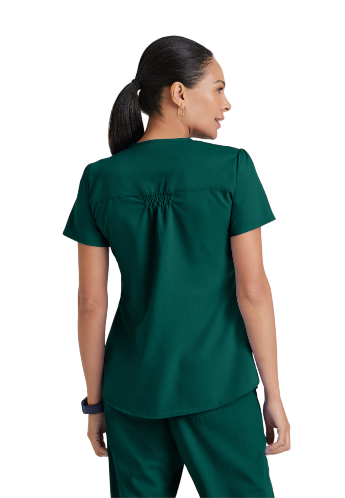 Women's V-Neck Aubrey Scrub Top - 71166 - Hunter Green