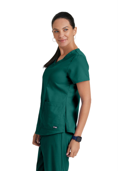 Women's V-Neck Aubrey Scrub Top - 71166 - Hunter Green