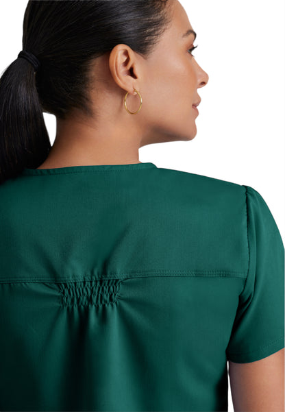 Women's V-Neck Aubrey Scrub Top - 71166 - Hunter Green