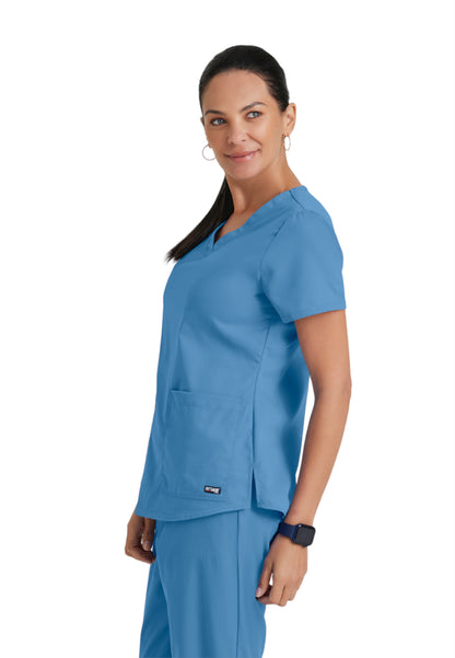 Women's V-Neck Aubrey Top - 71166 - Ciel Blue