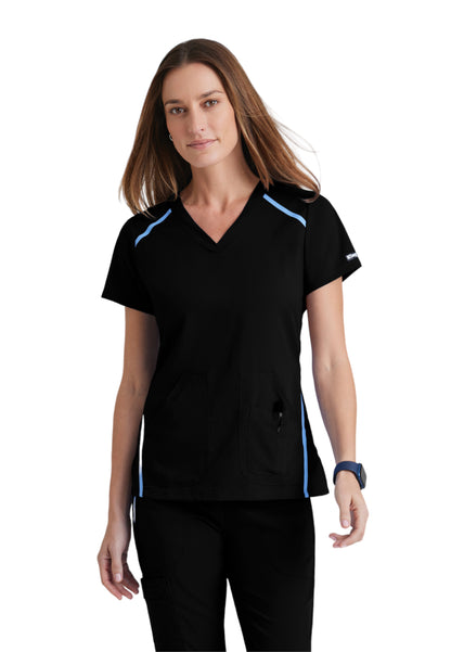 Women's V-Neck Elevate Scrub Top - 7188 - Black