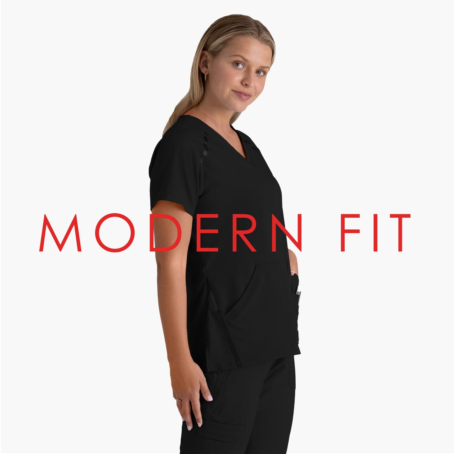 Women's V-Neck Elevate Scrub Top - 7188 - Black