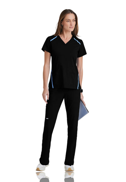 Women's V-Neck Elevate Scrub Top - 7188 - Black