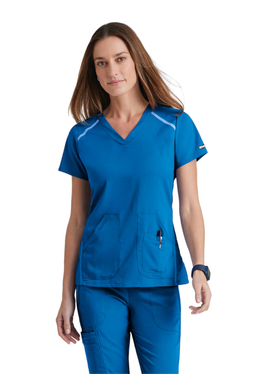 Women's V-Neck Elevate Scrub Top - 7188 - New Royal