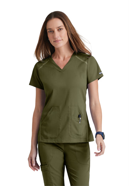 Women's V-Neck Elevate Scrub Top - 7188 - Olive