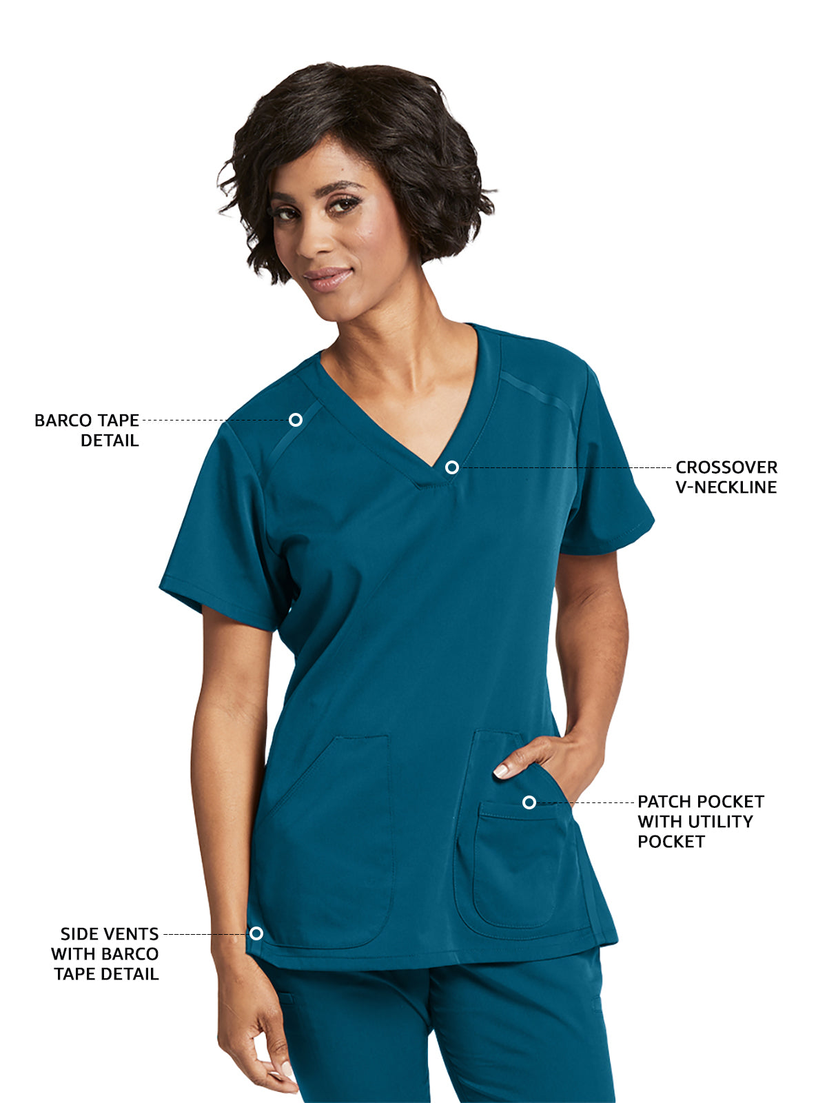 Women's V-Neck Elevate Scrub Top - 7188 - Bahama