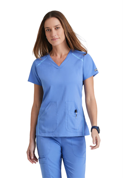 Women's V-Neck Elevate Scrub Top - 7188 - Ciel Blue