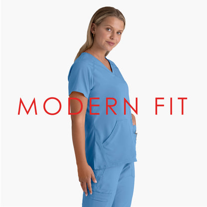 Women's V-Neck Elevate Scrub Top - 7188 - Ciel Blue