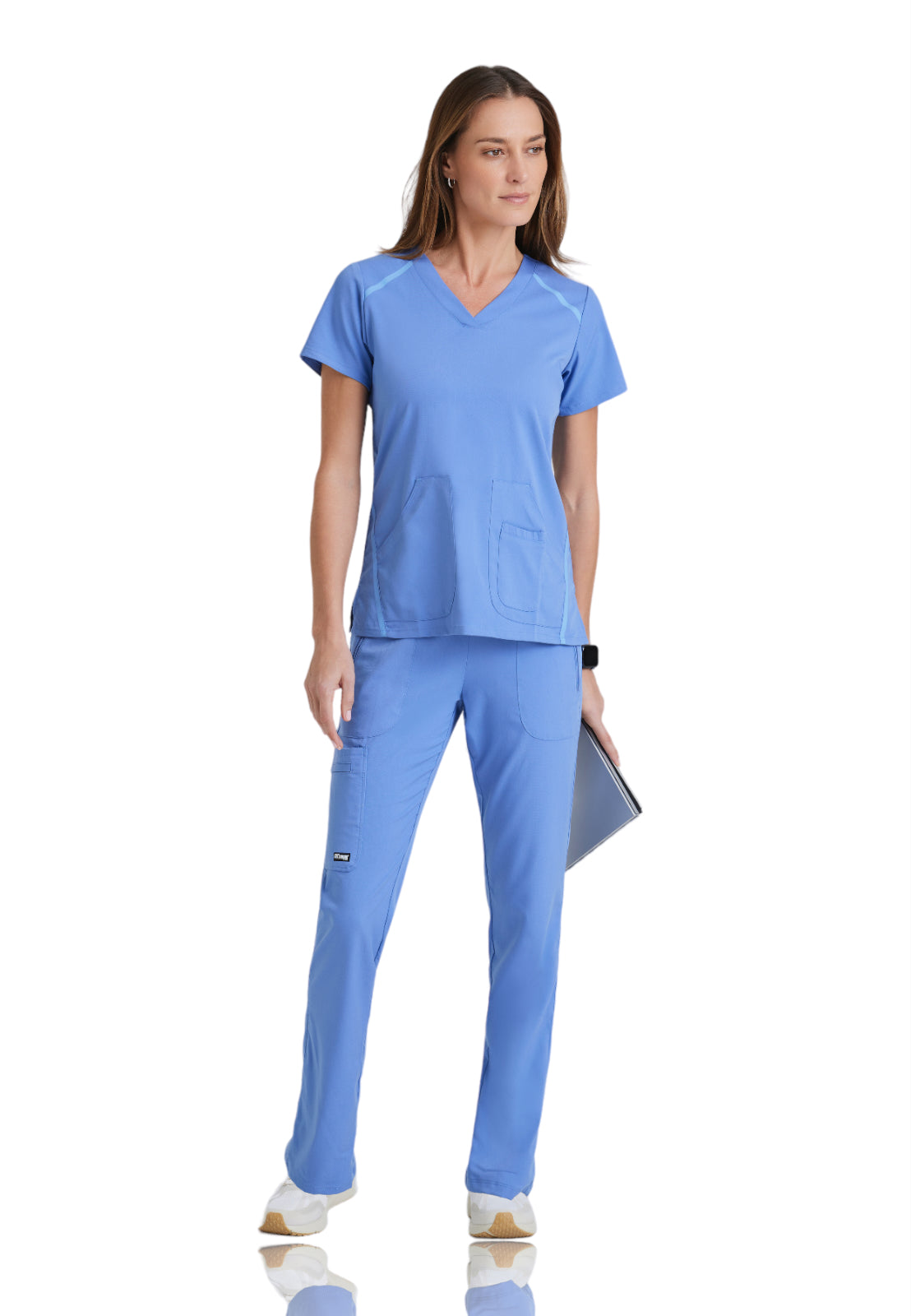 Women's V-Neck Elevate Scrub Top - 7188 - Ciel Blue