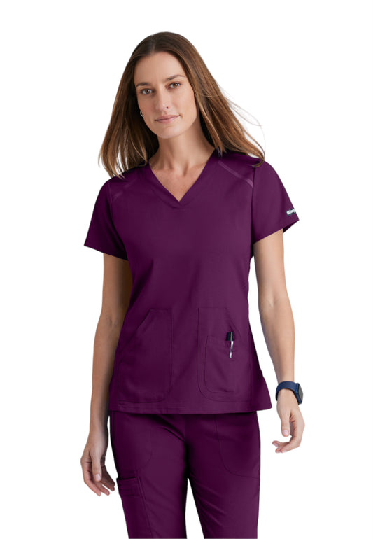 Women's V-Neck Elevate Scrub Top - 7188 - Wine