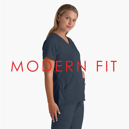 Women's V-Neck Elevate Scrub Top - 7188 - Steel