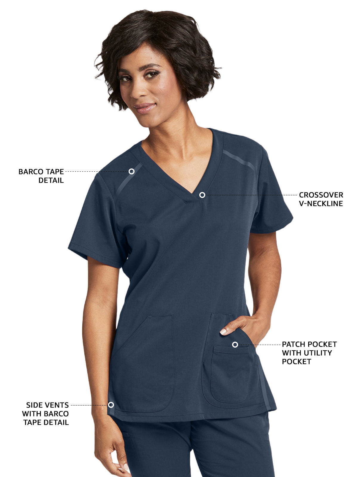 Women's V-Neck Elevate Scrub Top - 7188 - Steel