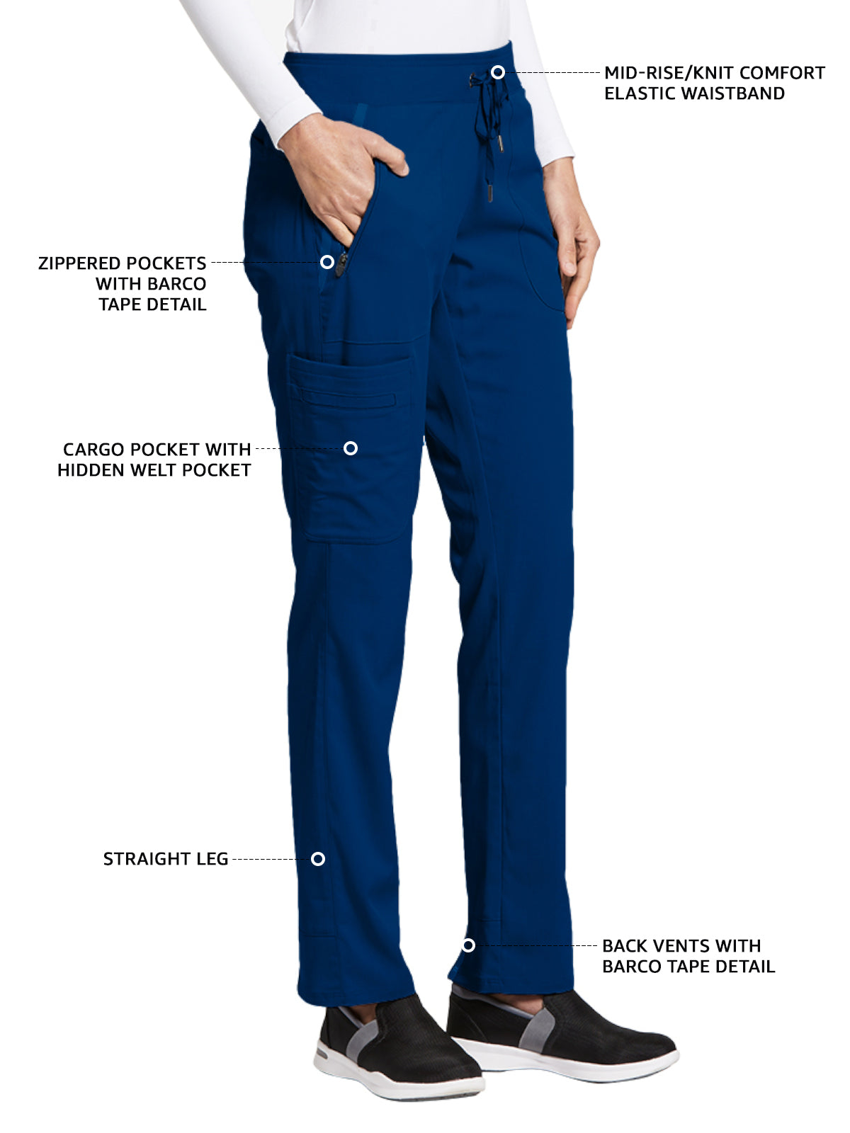 Women's Hidden Welt Pocket Elevate Scrub Pant - 7228 - Indigo (Navy)