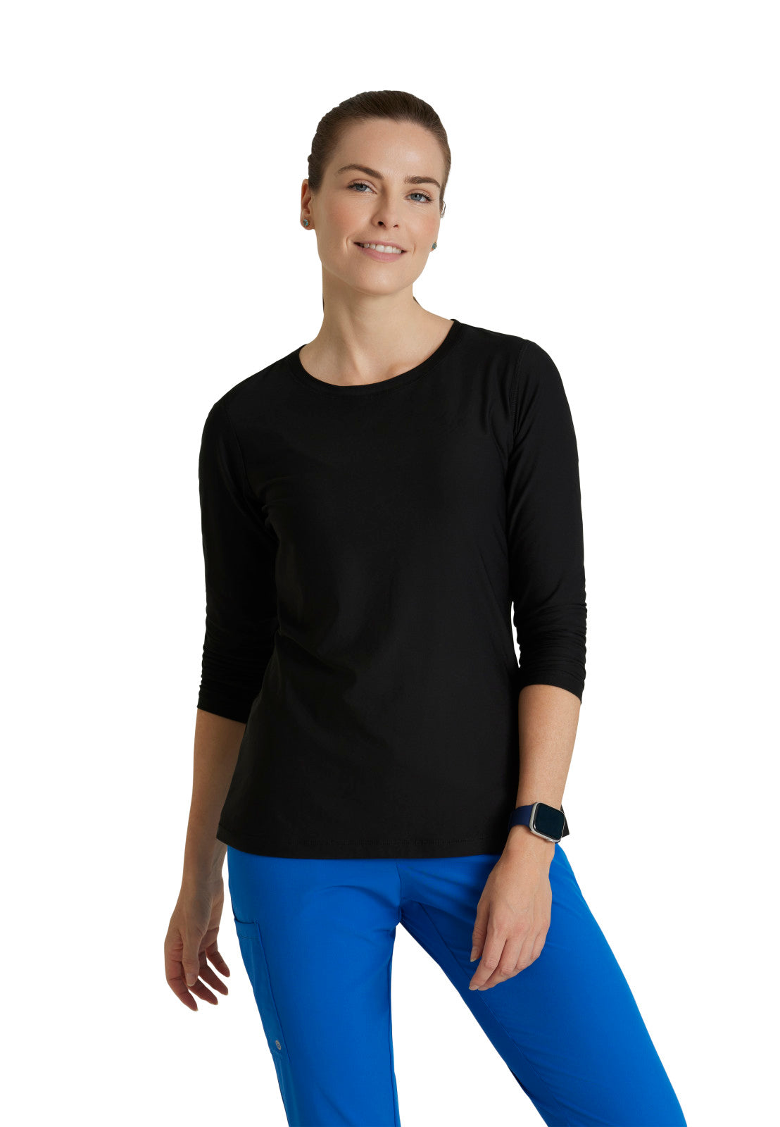 Women's Long Sleeve Accelerate Underscrub Tee - BOK804 - Black