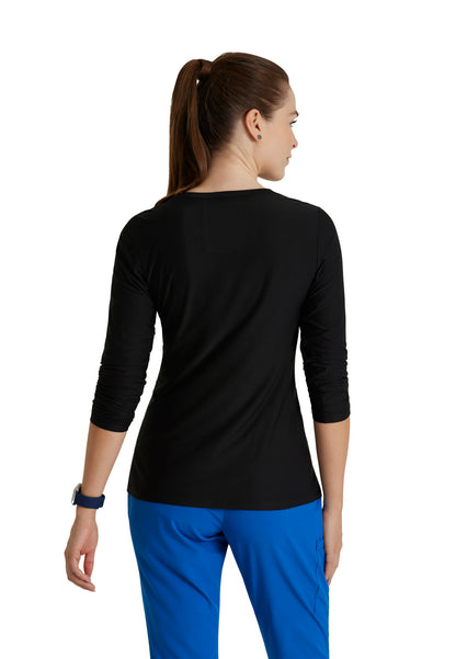 Women's Long Sleeve Accelerate Underscrub Tee - BOK804 - Black