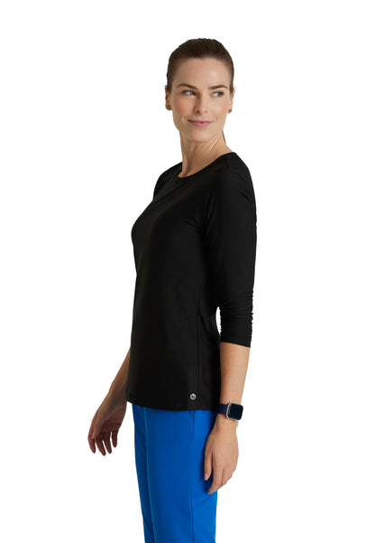 Women's Long Sleeve Accelerate Underscrub Tee - BOK804 - Black