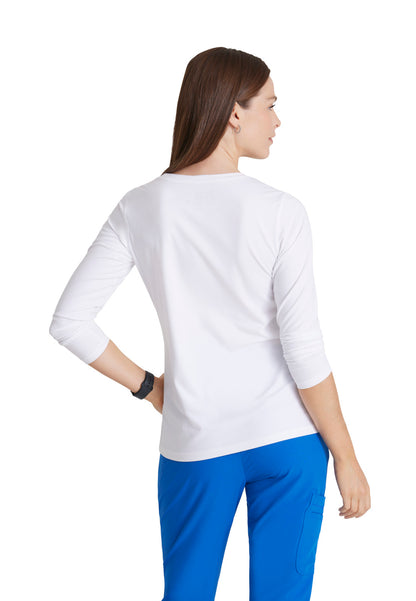 Women's Long Sleeve Accelerate Underscrub Tee - BOK804 - White