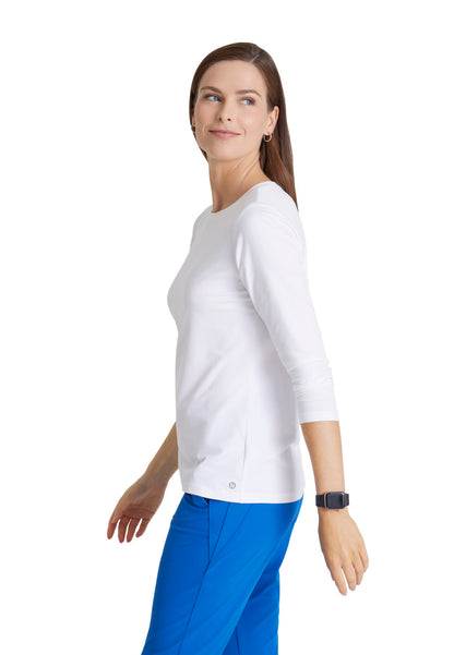 Women's Long Sleeve Accelerate Underscrub Tee - BOK804 - White