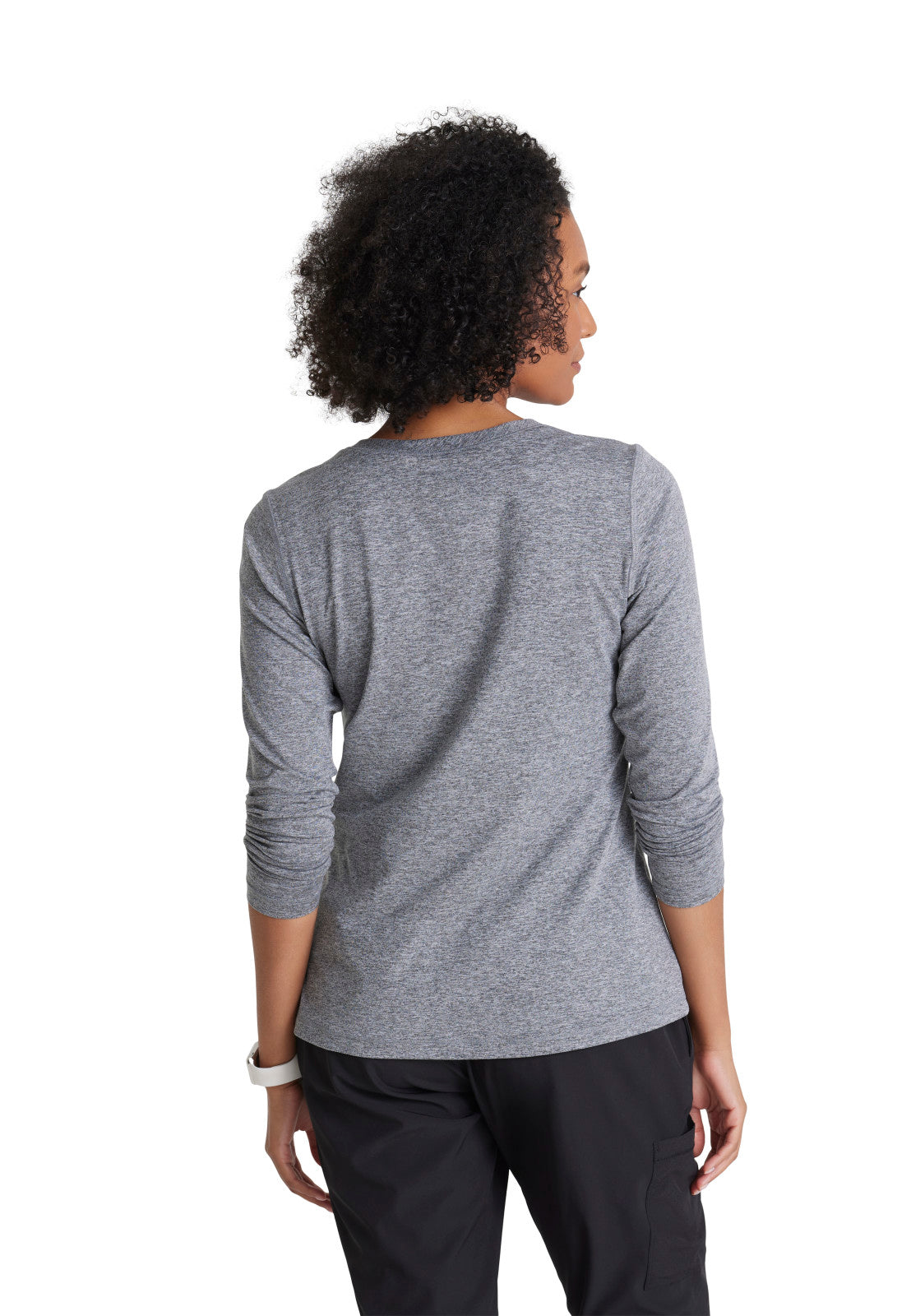 Women's Long Sleeve Accelerate Underscrub Tee - BOK804 - Grey Heather