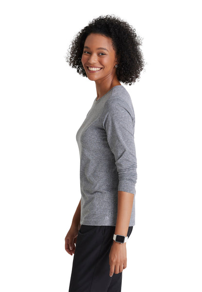 Women's Long Sleeve Accelerate Underscrub Tee - BOK804 - Grey Heather