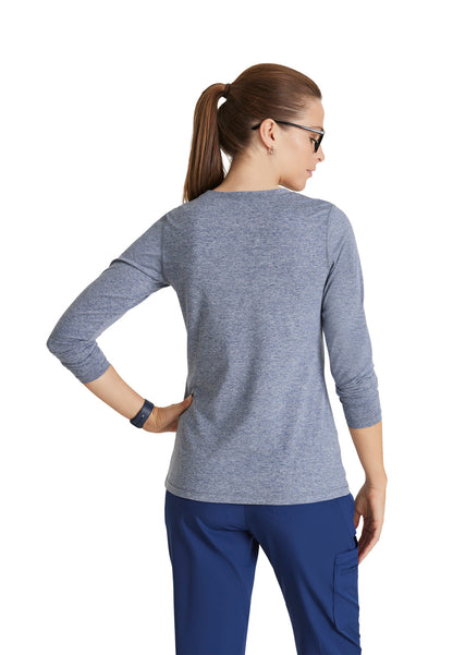 Women's Long Sleeve Accelerate Underscrub Tee - BOK804 - Indigo Heather