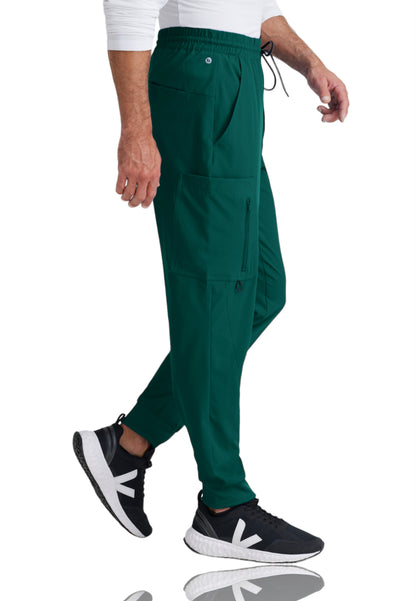 Men's Perforated Side Panels Vortex Jogger Scrub Pant - BOP520 - Hunter Green