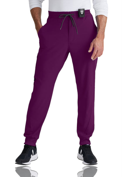 Men's Perforated Side Panels Vortex Jogger Scrub Pant - BOP520 - Wine