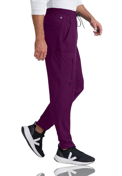 Men's Perforated Side Panels Vortex Jogger Scrub Pant - BOP520 - Wine