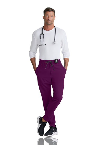 Men's Perforated Side Panels Vortex Jogger Scrub Pant - BOP520 - Wine