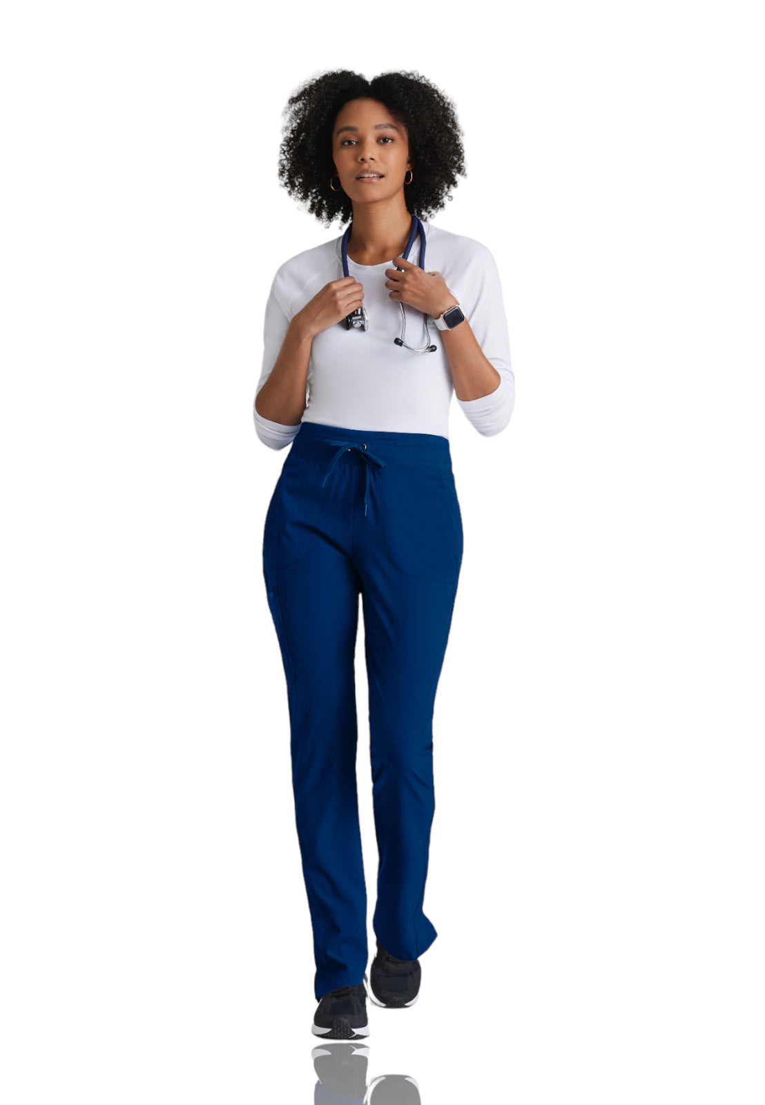 Women's Yoga-Style Uplift Scrub Pant - BOP597 - Indigo (Navy)