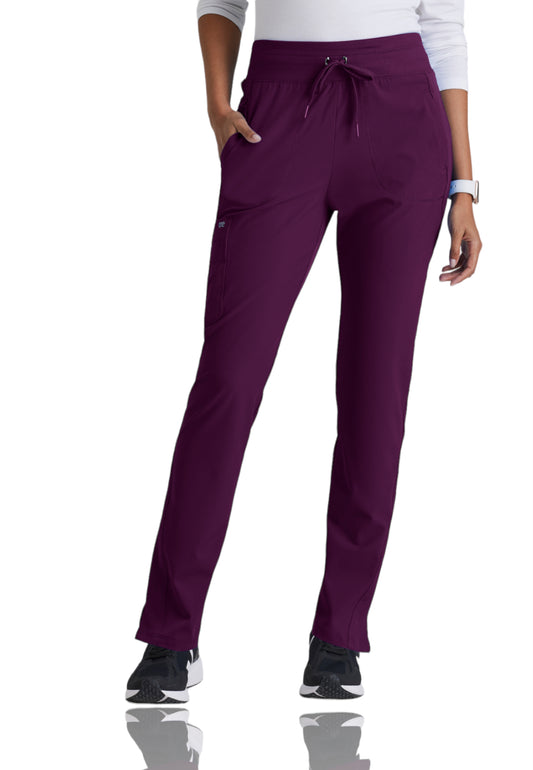 Women's Yoga-Style Uplift Scrub Pant - BOP597 - Wine