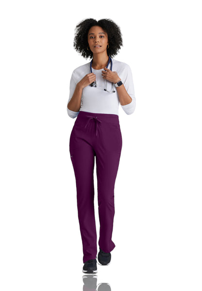 Women's Yoga-Style Uplift Scrub Pant - BOP597 - Wine