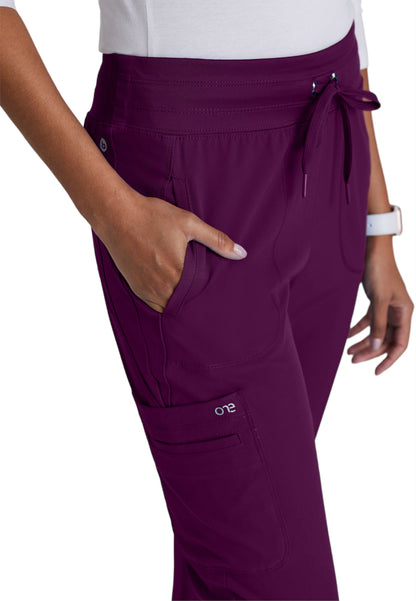 Women's Yoga-Style Uplift Scrub Pant - BOP597 - Wine