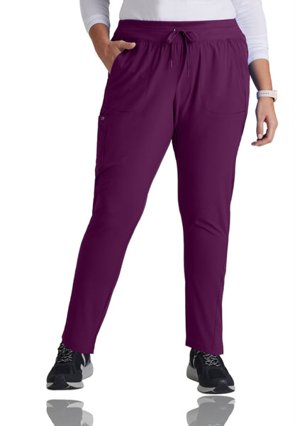 Women's Yoga-Style Uplift Scrub Pant - BOP597 - Wine