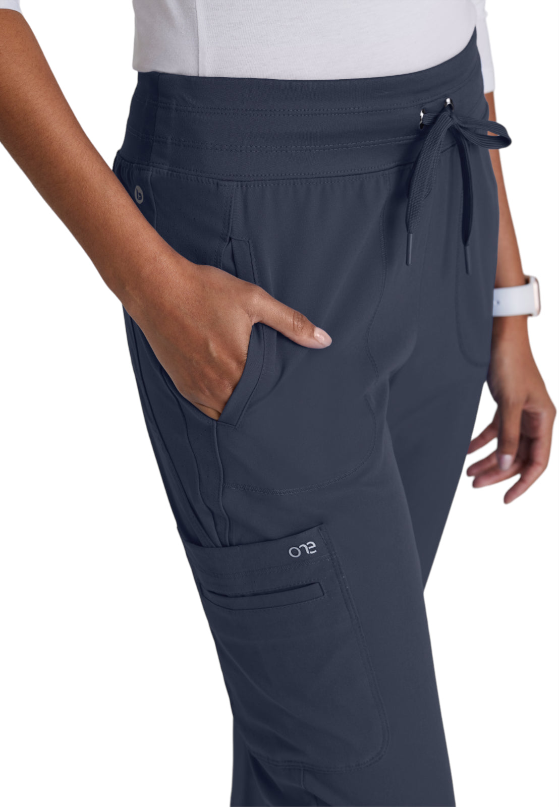 Women's Yoga-Style Uplift Scrub Pant - BOP597 - Steel