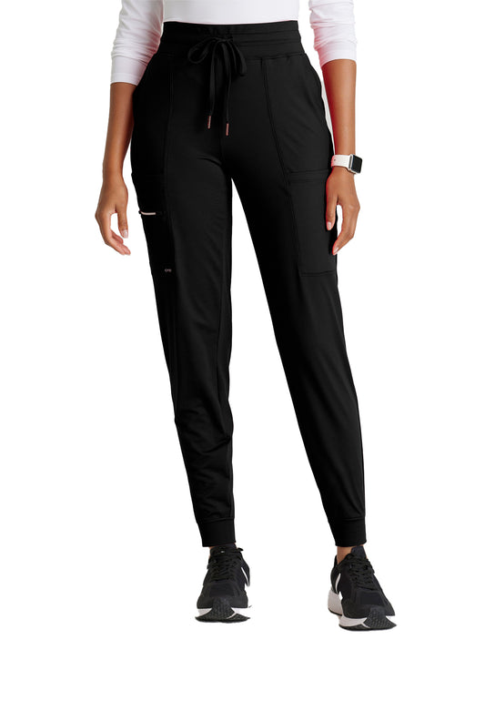 Women's 5 Pocket Drawcord Waistband Jogger Scrub Pant - BOP631 - Black