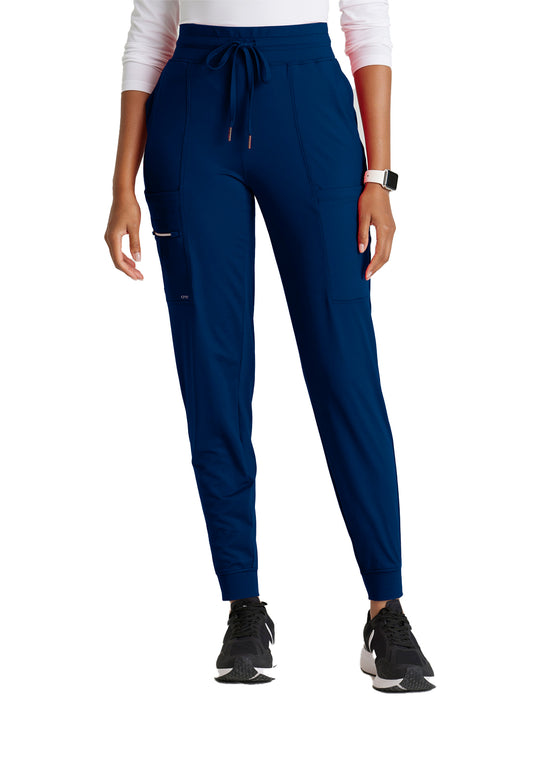 Women's 5 Pocket Drawcord Waistband Jogger Scrub Pant - BOP631 - Indigo